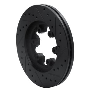 Chevrolet Colorado Brake Rotor (1) - Front Left - R1 Concepts - Drilled & Slotted - Black - `04-`08